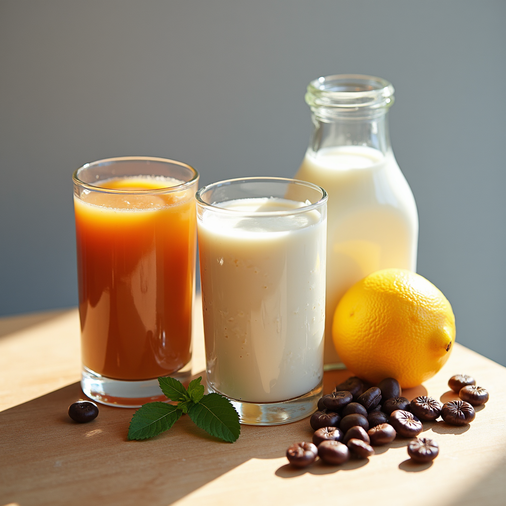 Café, thé, lait, jus